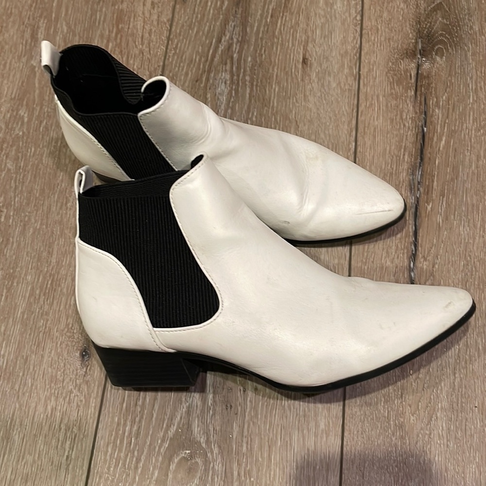 mini white pointed toe boots